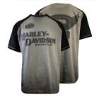 Harley-Davidson Men's T-Shirt Grey Black Iron Bond Raglan Short Sleeve (S58)