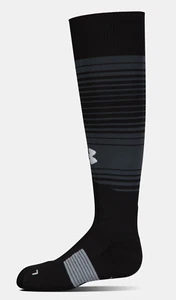 UNDER ARMOUR Performance Black Grey OTC Soccer Socks NEW Youth L Shoe Sz 1y-4y - Picture 1 of 7