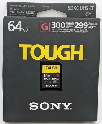 Sony Tough SF-G64T 64GB Class 3 - SDXC Memory Card - (SFG64TT1) - Image 1 of 4
