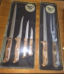 Vintage MIGHTY OAK IMPERIAL USA Knife Sets Stainless High Quality Steel - Picture 1 of 12