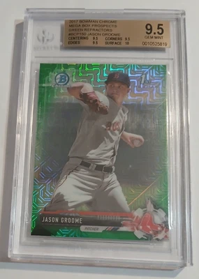 2017 BOWMAN CHROME PROSPECTS MEGABOX GREEN REF BCP150 JASON GROOME 90/99 BGS 9.5 - Image 1 of 3