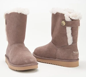 Koolaburra by UGG Suede Button Short Boots - Jordina 5 M - Bild 1 von 1