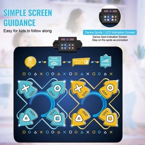 Dance Mat for Kids Interactive Play Two Player Dance Pad Girls Toy Gift Ages 3 - Picture 1 of 8