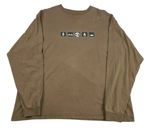 Vintage 90s Timberland Performance Long Sleeve Outdoor T-Shirt Brown Mens Large - Picture 1 of 9