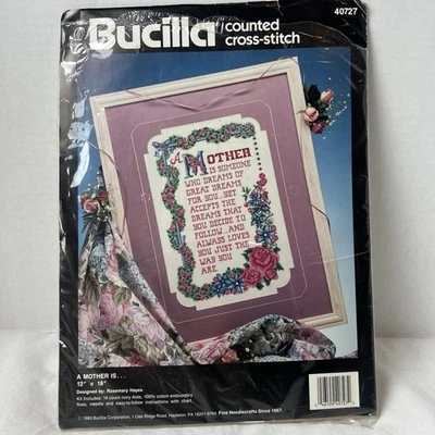 Open Package Bucilla A Mother Is . . . Counted Cross Stitch Kit #40727 - Image 1 of 4