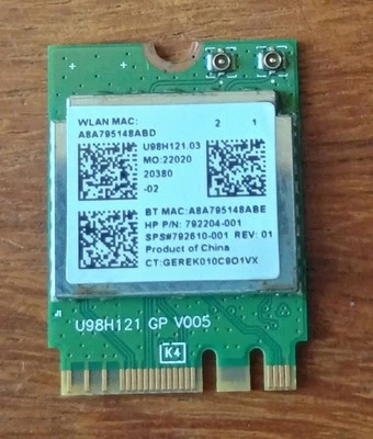 HP 15-ac Wlan Bluetooth Modul WiFi Card Karte 792610-005 792204-001 A8A795148ABD - Bild 1 von 2