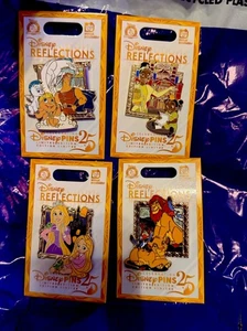 2025 Disney Parks Reflections Hercules Rapunzel 4 Pin Set LE 1500 Passholder AP - Bild 1 von 5