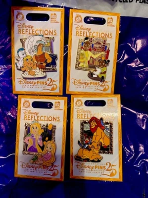 2025 Disney Parks Reflections Hercules Rapunzel 4 Pin Set LE 1500 Passholder AP - image 1 of 4