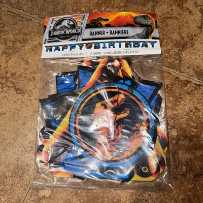 Jurassic World Happy Birthday Banner New in package 6.45FT long. - Image 1 of 2