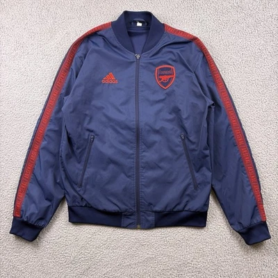 Arsenal FC Jacket Mens Medium Blue Adidas Track Full-Zip Windbreaker Soccer - Image 1 of 4