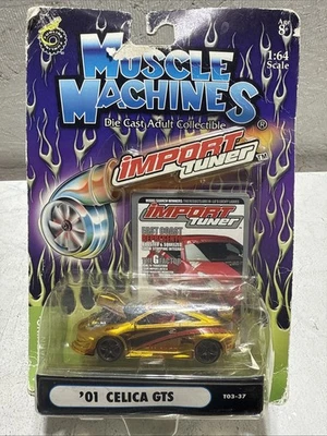 2003 Muscle Machines Import SS Tuner ‘01 Celica GTS GOLD CHROME T03-37 1:64 - Image 1 of 4