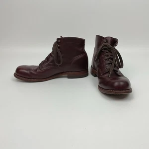 Wolverine 1000 Mile Boots Mens 10 Burgundy Leather Heritage Lace Up Made In USA - Picture 1 of 15