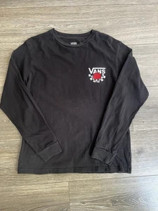 VANS Off the Wall Youth Large Graphic Long sleeve Black 100% Cotton - Picture 1 of 4