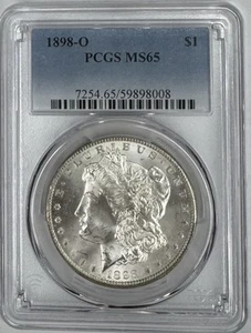 1898 O Morgan Silver Dollar $1 PCGS MS65 ‼️EXTREME CARTWHEEL LUSTER‼️ - Picture 1 of 2