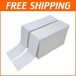 4000 Pack 4" x 6" Fanfold Direct Thermal Labels - Easy Peel & Strong Adhesive - Picture 1 of 8