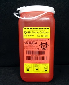 BD Sharps Collector Orange 1.4 Qt. Plastic Container (NEW) - Picture 1 of 7