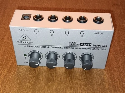Behringer MicroAMP HA400 4-channel stereo headphone amplifier, EUC - Image 1 of 4