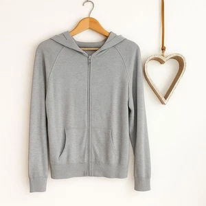 Felpa con cappuccio e zip Majestic Filatures donna super morbida accogliente taglia 3 in cotone grigio - Foto 1 di 12