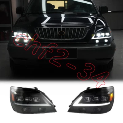 For Lexus RX300 LED DRL Left + Right Headlights Projector Assembly 1999-2004 - Image 1 of 4