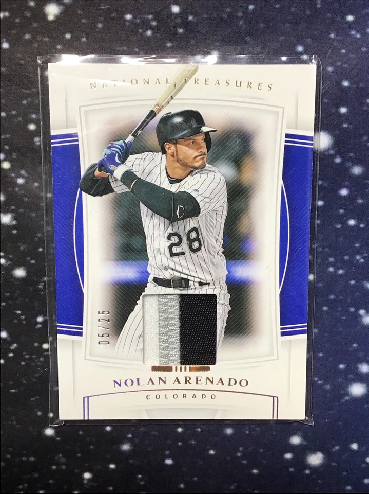 2020 PANINI NATIONAL TREASURES GAME USED LOGO PATCH #97 NOLAN ARENADO 5/25 - Image 1 of 2