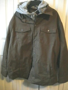 Chaqueta con capucha para hombre marrón talla XL artesano repele agua, aceite y manchas nueva con etiquetas - Imagen 1 de 2