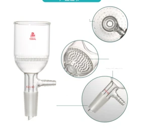 filtering buchner funnel glass plate bush perforated pore plate 24/40 15ML TO 2L - Picture 1 of 14