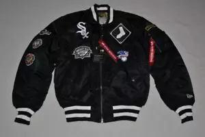 AUTHENTISCHE ALPHA INDUSTRIES NEW ERA MLB CHICAGO WEISS SOX MA-1 BOMBERJACKE NEU - Bild 1 von 6
