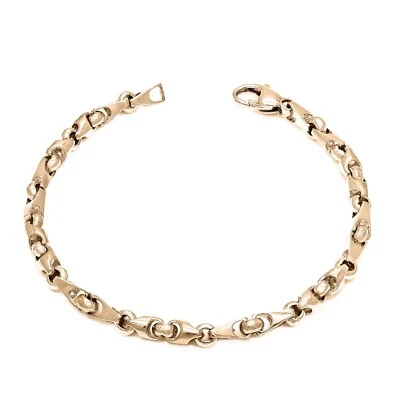 10k Rose Gold Solid Handmade Fashion Link Bracelet 7.5" 5mm 14.8 grams - Image 1 of 3