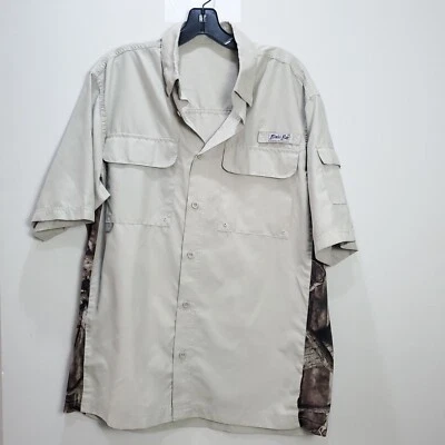 Bimini Bay Shirt Mens XL Short Sleeve Brown Button Up Hunting Camouflage Outdoor - Image 1 of 4