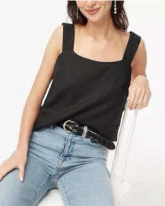 J.Crew Tank Top Square Neck Size 2X Linen Cotton Blend Lined NEW NWT Minimalist - Picture 1 of 13