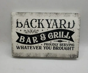 Backyard Bar & Grill Farmhouse, Wood Sign - Handmade & Handpainted - Picture 1 of 6