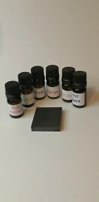 Kit réactif 6 test testeur or 9,14,18 et 24 K argent platine + pierre + notice - Bild 1 von 2