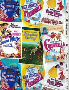Disney Classic Princess Posters Allover by Springs Creative bty - Picture 1 of 1