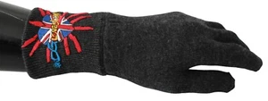 DOLCE & GABBANA Gloves Wool Gray #DGLovesLondon Embroidered Mittens RRP $400 - Picture 1 of 6