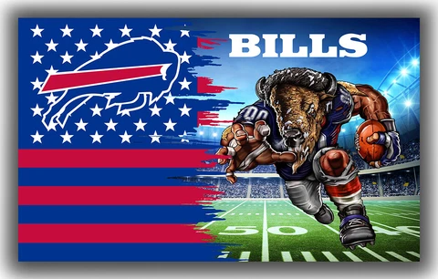 Buffalo Bills Football Team Mascot Flag 90x150cm 3x5ft Fan Best Banner Cover