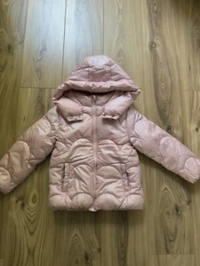 Girls Pink Metallic Puffer Jacket/Coat With Hood age 6-7 years - Picture 1 of 9