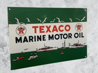 Texaco   Pure Porcelain Enamel Heavy Metal Sign 36 x 18  Inches Double  Side - Image 1 of 4