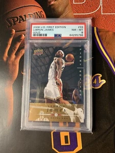 2008 Upper Deck First Edition Gold LeBron James PSA 8 Low Pop 8! #33 - Picture 1 of 3
