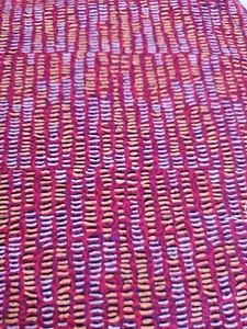 Vntg Sewing Fabric DSN#17901 Red Ethnic Print 1ydx45" Cotton - Picture 1 of 6