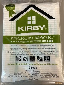 Filtro HEPA Kirby Micron Magic Plus paquete de 6 para tipo F y estilo Twist - Imagen 1 de 3