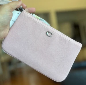 Coach Pink Denim Essential Wallet Pouch Wristlet NWT Factory Wrap CBO81 READ - Picture 1 of 7