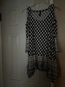 White Mark Maternity Floral Cold Shoulder Tunic Top Size L Soft Fabric - Picture 1 of 5