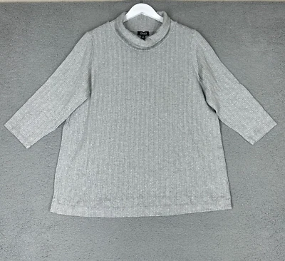 NEW Jones New York Women's 1X Sweater Turtleneck 3/4 Sleeves Stretch Cable Knit - Image 1 of 4