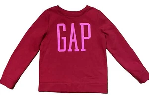 GAP Kids Girls Crewneck Pull Over Glittery Logo Sweater Red Pink Size 10 Large - Picture 1 of 4