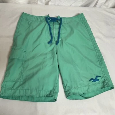 Hollister Mens Green Size Large Board Shorts Swim Trunks unLined Side Pocket - Image 1 of 4