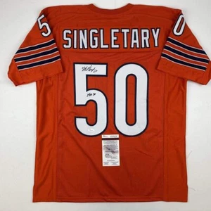 Autographed/Signed Mike Singletary HOF 98 Chicago Orange Football Jersey JSA COA - Picture 1 of 4