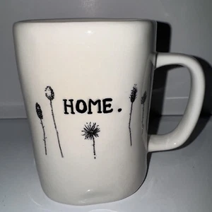 Magenta Home Mug Early Rae Dunn M Stamp 5 Flower Short Stems RARE Coffee Cup - Picture 1 of 8