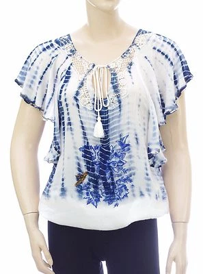 Blusa Desigual Madrid Blanco 73B2WF6 Gravata e Tintura Feminina Cor 1000 Branco - Imagem 1 de 4