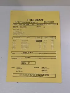 Home And Away original Title Shoot rehearsal/location schedule 1997 - Picture 1 of 5