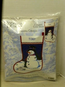 Candamar Designs gezähltes Kreuz Strumpf KIT #51197 Schneemann & Hase VERSIEGELT NEU - Bild 1 von 2